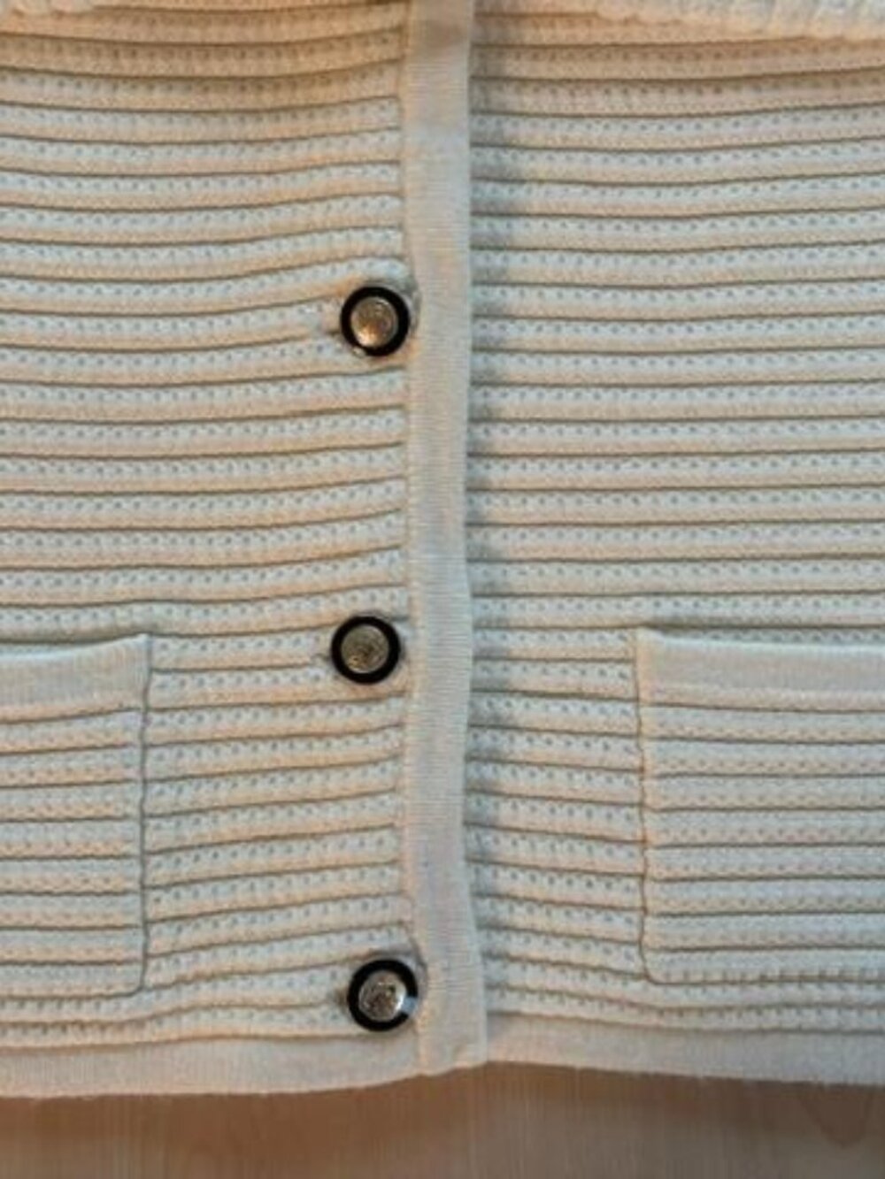 New Women's Hilary Radley Cream White Knitted Cardigan Button Front Sweater Med - Picture 7 of 11